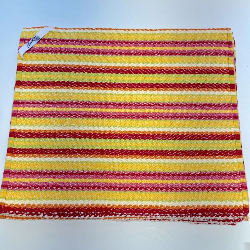 Fiesta Placemats, Set of 8, Vibrant Yellow/Pink/Green/Red/Orange; Striped